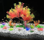 MyLifeUNIT Fish Tank Decorations, 15 Pack Artificial Aquarium Plants Tree Set for Fish Tank Decor (Pink Set)