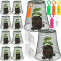 10 Pieces Chicken Wire Plant Covers Wire Garden Cloches Chicken Wire Cloche Plant Protector Metal Heavy Duty Garden Plant Cloche for Keeping Bunnies Chicken Squirrels Birds Other Out(9×9in) (Green)
