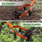 Walensee Rotary Cultivator Garden Tool, Adjustable Long Handle Hand Tiller with Star-Shaped Rolling Tines, 2-in-1 Weeder & Soil Aerator for Lawn Care, Reseeding Grass, Soil Mixing, Manual Yard Tiller