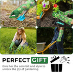 HANDLANDY Women Gardening Gloves, Scratch Resistant Breathable Ladies Rose Pruning Long Gauntlet Floral Print Garden Yard Gloves, Gift for Gardeners (Grass Green, XL)