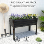 DIIYIV 2PCS Galvanized Raised Garden Bed with Legs,2PCS 48×18×30in Elevated Planter Box for Backyard,Garden, Patio, Balcony, 300lb Capacity,Planters for Outdoor Plants,Black