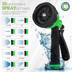 J&B XpandaHose 75ft Expandable Garden Hose – Ultra-Strong 3750D, 4-Layer Latex Core, Brass 3/4" Connectors, 10-Pattern Nozzle & Storage Bag – Lightweight, Kink-Reducing, Leak-Resistant