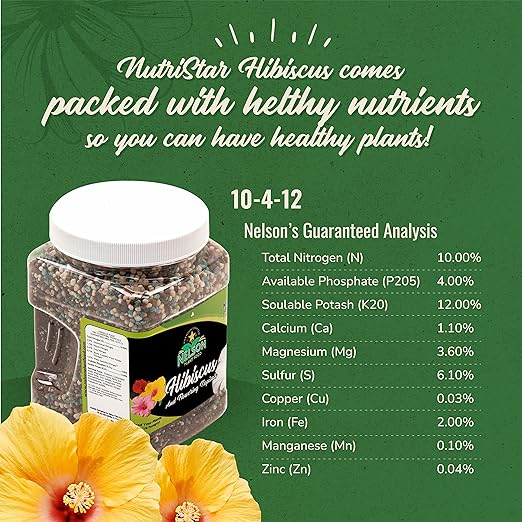 Nelson Plant Food - NutriStar Hibiscus Fertilizer - Outdoor and Indoor Plant Food - Tropical Hibiscus Fertilizer For All Flowering Tropical Plants