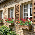 22 Pcs Artificial Outdoor Flowers Fake Outdoor Plants Monkey Grass with Red Flowers for Pot Decor for Window Garden Patio Hanging Planter Pathway Front Porch (22, Red)