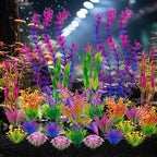 Ameliade Fish Tank Artificial Plastic Plants Decorations Large Aquarium Decor Betta Goldfish Tank Accessories Fish Bowl Ornaments（Colorful）