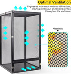 RunDuck 45 Gallon 360° Panoramic Foldable Reptile Terrarium Kit: Crested Gecko Tank and Reptile Cage for Superior Ventilation, Easy Feeding, Sturdiness, and Simple Assembly (Black, 32"x18"x18")