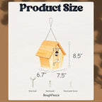 Wooden Bird Houses for Outside Hanging Birdhouses Nest Bluebird House for Cardinals Finch Wren Swallow for Garden Viewing 2