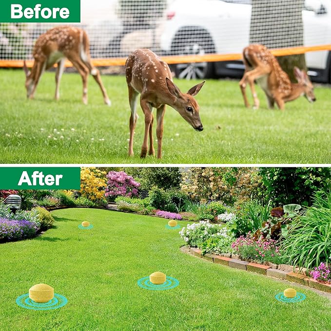 36 Pack Peppermint Deer Repellent, Deer & Rabbit Repellent Ball for Plant Yard Garden Outdoor, Deers Deterrent for Outdoor, Keep Deers and Rabbits Out Natural Ingredients Pet Safe, Yellow