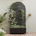 Casaphoria Metal Raised Garden Bed with Trellis and Wheels, 72"x35"x16" Arched Planter Box for Climbing Plants, Vegetables & Vines, Features Drainage Holes and Privacy Screen (Black-Shine)