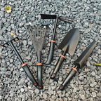 FR 5-Piece Garden Tool Set – Heavy Duty Hand Weeder Kit with Trowel, Cultivator & Rake – Ergonomic Manual Gardening Tools for Digging, Planting & Weed Removal in Lawn & Flower Beds