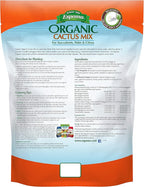 Espoma Organic Cactus Potting Soil Mix, Natural & Organic Soil for Cactus, Succulent, Palm, and Citrus grown in containers both indoors and outdoors, 4 qt, Pack of 2