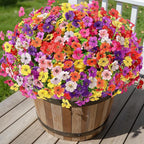 Alupssuc 24 Bundles Artificial Flowers for Outdoors Decoration, UV Resistant Silk Faux Daisy Flora Spring Fake Plastic Plants Greenery for Outside Indoor Yard Home Porch Window Box Decor, Mix 8 Colors