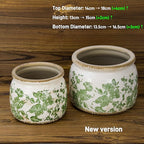 Dosayes Large Ceramic Pot for Planters, Ice Crack Glazed Flower Pot with Drainage Holes,5.91inch Vintage Planters for Indoor and Outdoor(Green)