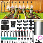 100FT Drip Irrigation Kit, Automatic Garden Watering System with Quick Connect PE Tubing, 2026 New Upgraded Water-Saving Design, 3 Adjustable Nozzles for Yard, Greenhouse, Lawn & Raised Bed Plants