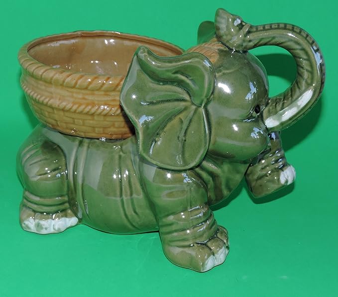 jmbamboo-Jumbo Size Elephant Ceramic Vase 7'' inches Tall for Lucky Bamboo