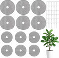 YBB 12 Pcs Plant Pot Grids, 11.8 Inch & 15.7Inch Cuttable Plant Pot Soil Covers Guard Protectors from Cats, Animals Digging Stooper for Indoor Outdoor Garden Potted Plants with 30 Stakes