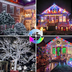 Cool White and Multicolor Color Changing Solar String Lights for Outside, 2 Pack 400LED Solar Fairy Lights Outdoor, Waterproof Copper Wire with 8 Modes Solar Twinkle Lights for Tree Garden Xmas Decor