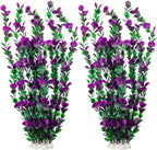 20.47 Inch Tall Aquarium Plants – Large Lifelike Artificial Fish Tank Decorations, 2 Pcs Fish Tank Plants Plastic，Durable & Safe for Freshwater/Saltwater Aquariums (Purple (Style C))