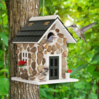 MIXUMON Bird Houses for Outside, Outdoor Bird House for Bird Families Bluebird Sparrow Finch Cardinals Hanging Birdhouse for Garden.