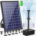 POPOSOAP Solar Fountain Pump with 3600mAh Battery Backup, 8W Solar Powered Bird Bath Fountain with Dry-run Protection & Double-layer Nozzles 5Ft Tubing for Pond, Bird Bath, Backyard Water Feature