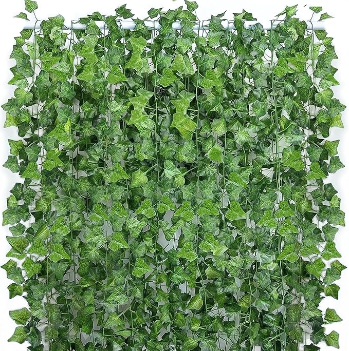 300 Feet 40 Pack Fake Greenery Hanging Garland, Artificial Ivy Leaf Plants, Vine Leaves, Flowers Foliage for Bedroom Garden Wall Decor