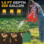 DWVO 2pcs 8 x 4 x 1.5 FT Raised Garden Bed Kit, Outdoor Galvanized Flower Bed with Safety Rubber and Gloves, Large Metal Planter Box for Vegetables, Flowers, Herbs, Fruits, Green