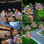 Adecorty Solar Garden Lights Solar Lights Outdoor Waterproof Decorative 4 Pack with 88 LED 68 Butterfly Solar Lights for Garden Yard Decor Christmas Decorations, Gifts for Mother's Day Mom