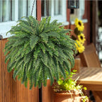 50" Fake Ferns Bush Plants with 96 Frond, 2 Faux Ferns for Outdoors Planter Large Garden Porch Entrance Balcony Windowsill Home Decor