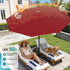 AreShark 9 FT Patio Umbrella for Outdoor, Outdoor Table Umbrella with Push Button Tilt and Crank, Outdoor Patio Umbrellas with 8 Sturdy Ribs for Market, Garden, Pool (Burgundy)