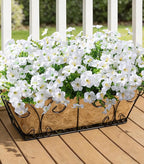 Artificial Flowers for Outdoors Fake Plants Outside Decoration, 20 Bundles White Silk Petunia with Eucalyptus UV Resistant Realistic Faux Flowers for Outdoor Planters Garden Balcony Yard Porch Patio