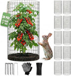 12 Pack 17" x 12" Tall Round Plant Cage - 36PCS Plant Support Cage Metal Wire Mesh Plant Protector for Outdoor Gardening Supplies Garden Protection Rabbits Chickens Ducks for Vegetables Flowers Shrubs