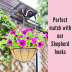 LaLaGreen Hanging Baskets for Plants Outdoor (4 Pack, 8 Inch) Hanging Planters Outdoor with Coco Liner, Small Round Flower Pots with Hanger Metal Wire Holder Deck Patio Porch Garden Balcony Decor