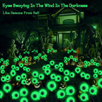 Halloween Decorations Outdoor, 6 Pack 36 LED Solar Scary Eyeball Swaying Lights, Green Solar Firefly Light Waterproof Outdoor Garden Lights for Halloween Yard Garden Lawn Party Flower Bed