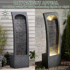 Indoor Water Fountain Waterfall Fountain with LED Lighting 42.5 Inch Tall Tiered Waterfall for Garden Patio Backyard Decor