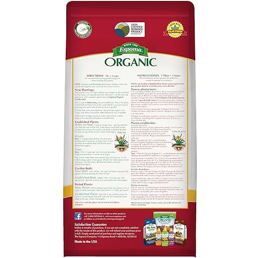 Espoma Organic Holly-Tone 4-3-4 Natural & Organic Evergreen & Azalea Plant Food; 4 lb. Bag; The Original & Best Fertilizer for All Acid Loving Plants Including Rhododendrons & Hydrangeas