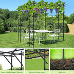Garden Arch Trellis, 87in H x 118in L Large Garden Arch Arbor Trellis for Climbing Plants Outdoor Plant Support for Cucumber Grape Vine,Tall Metal Gardens Archway for Lawn Party Ceremony