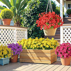 Alupssuc 48 Bundles Artificial Flowers for Outdoors Decoration, UV Resistant Silk Faux Daisy Spring Fake Plastic Plants Greenery for Outside Indoor Yard Home Porch Window Box Decor(Upgrade 4 Colors)