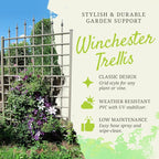 Dura-Trel Winchester 57 x 95 Inch PVC Vinyl Outdoor Garden Patio Trellis, with Wall Mounting Screws, Mocha