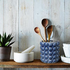 6 Inch Ceramic Planter Pot for Indoor Plants with Drainage Hole Bubble Flower Planter Hobnail Plant Pot Garden Planter Blue Succulent Plant Pot Utensil Holder