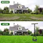 Lawn Aerator, Automatic Dirt and Leaf Clean Design, Reinforced Plastic Shell, Heavy Duty Manual Lawn Aerator Tool with 15 Iron Spikes, Height Adjustable Aerator for Lawn(Armor Black)