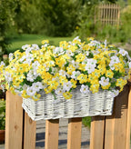 Artificial Flowers for Outdoors Fake Plants Outside Decoration, 20 Bundles Silk Petunia with Eucalyptus UV Resistant Realistic Faux Flowers for Outdoor Planters Garden Balcony Yard Porch Patio, Mix