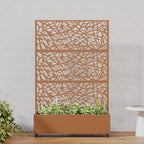 Casaphoria Metal Raised Garden Bed with Trellis and Wheels, 72"x47"x16" Arched Planter Box for Climbing Plants, Vegetables & Vines, Features Drainage Holes and Privacy Screen, Brown-Net