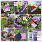 Gardening Gifts for Women, Gardening Tools for Women, 14 PCS Garden Tools Set Kit with Garden Tool Bag, Plant Lover Christmas Mothers Day Birthday Gifts for Mom Grandma Aunt, Purple