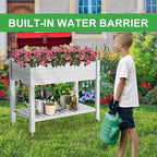 Durable Resin Raised Garden Bed with Drainage Holes & Reinforced Corners - Lightweight Flower Boxes Outdoor for Vegetables, Herbs, and Patio Garden Enclosure System (Ashen, 43.31*17.72*33.66)