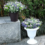 2 Pcs Artificial Potted Flowers for Outdoors - 16 Inch Large Pre-Assembly Purple Flowers Faux Plants Lavender Daisy for Outdoor Home Office Front Doors Patios Porches Yards Decor