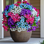 Artificial Flowers Outdoor Shrubs - 16 Bundles Fake Plants UV Resistant No Fade Faux Plastic Greenery Home Garden Porch Decoration Indoor (1, Multi 16-5)
