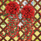 ATTGREAT Artificial Bougainvillea for Outdoors Faux Plants UV Resistant Flowers Fake Plastic Plants Realistic Silk Flowers for Porch Planter Garden Outside Hanging Decoration, 2Pcs (Red)