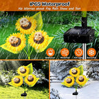 Halloween Decorations Outdoor, 2 Pack Solar Scary Skull Sunflowers Lights,Waterproof Solar Flowers Lights Garden Decor for Halloween Yard Patio Lawn Party Decor