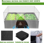 UNIFAMILY 4X2.6X1.3FT Fabric Raised Garden Bed Kit, Breathable Raised Garden Bed with Cover, Garden Beds Outdoor with Plant Protection Mesh Netting for Vegetable, Flower, Herbs and Strawberry