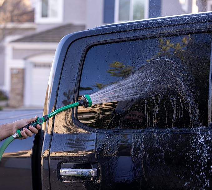 Rain Bird TCNZL8PWAND16 16" Watering Wand Garden Hose Nozzle, Thumb Control, Carbon Fiber Texture, 8-Pattern